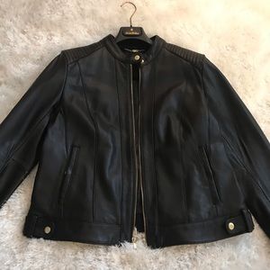 Cole Haan authentic black leather jacket XL